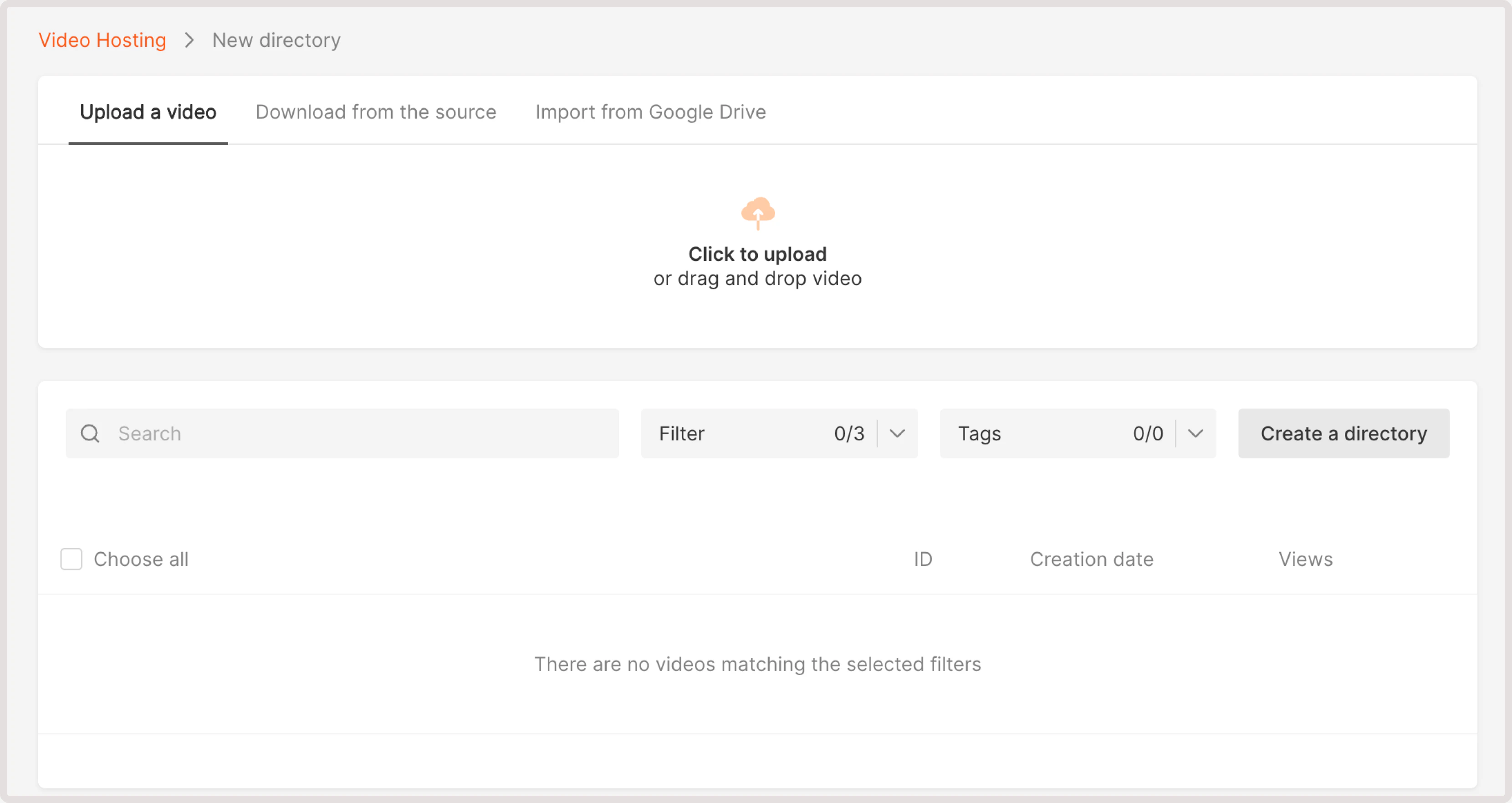 Upload video