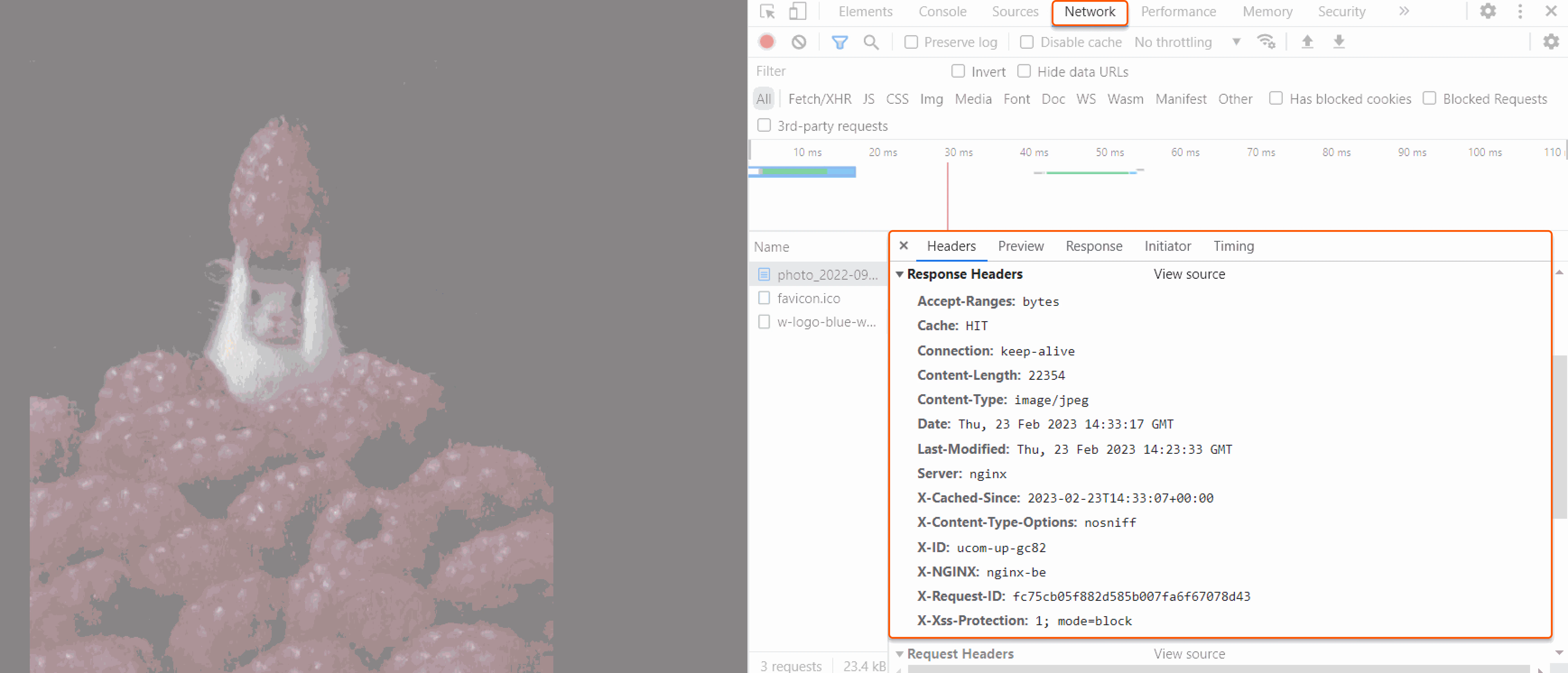 Headers tab