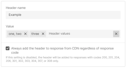 header values