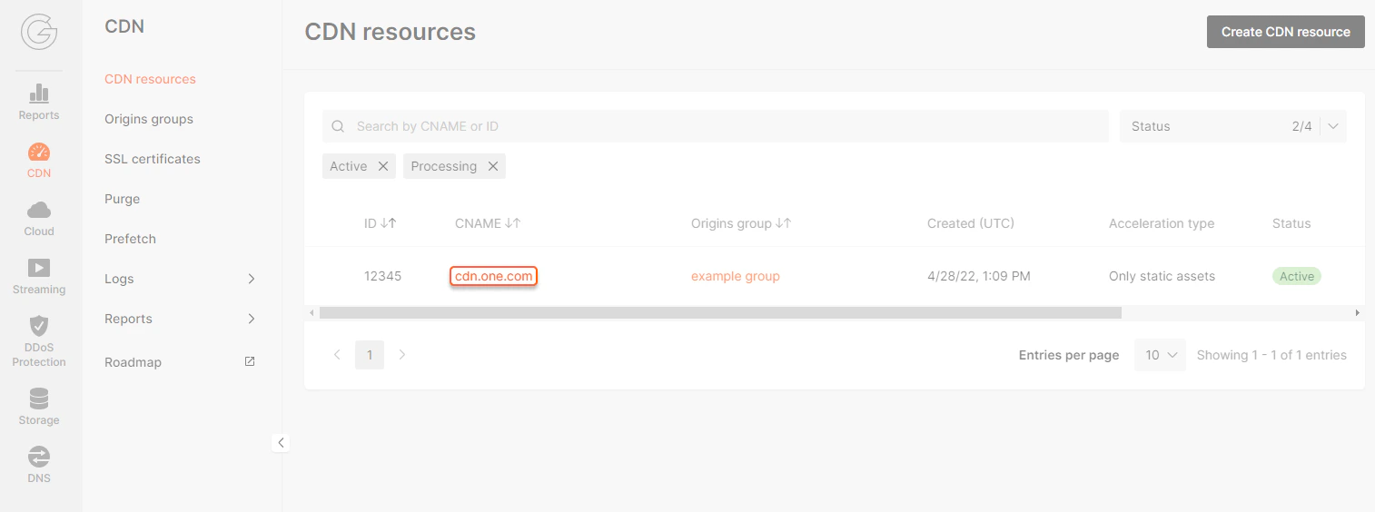 CDN tab