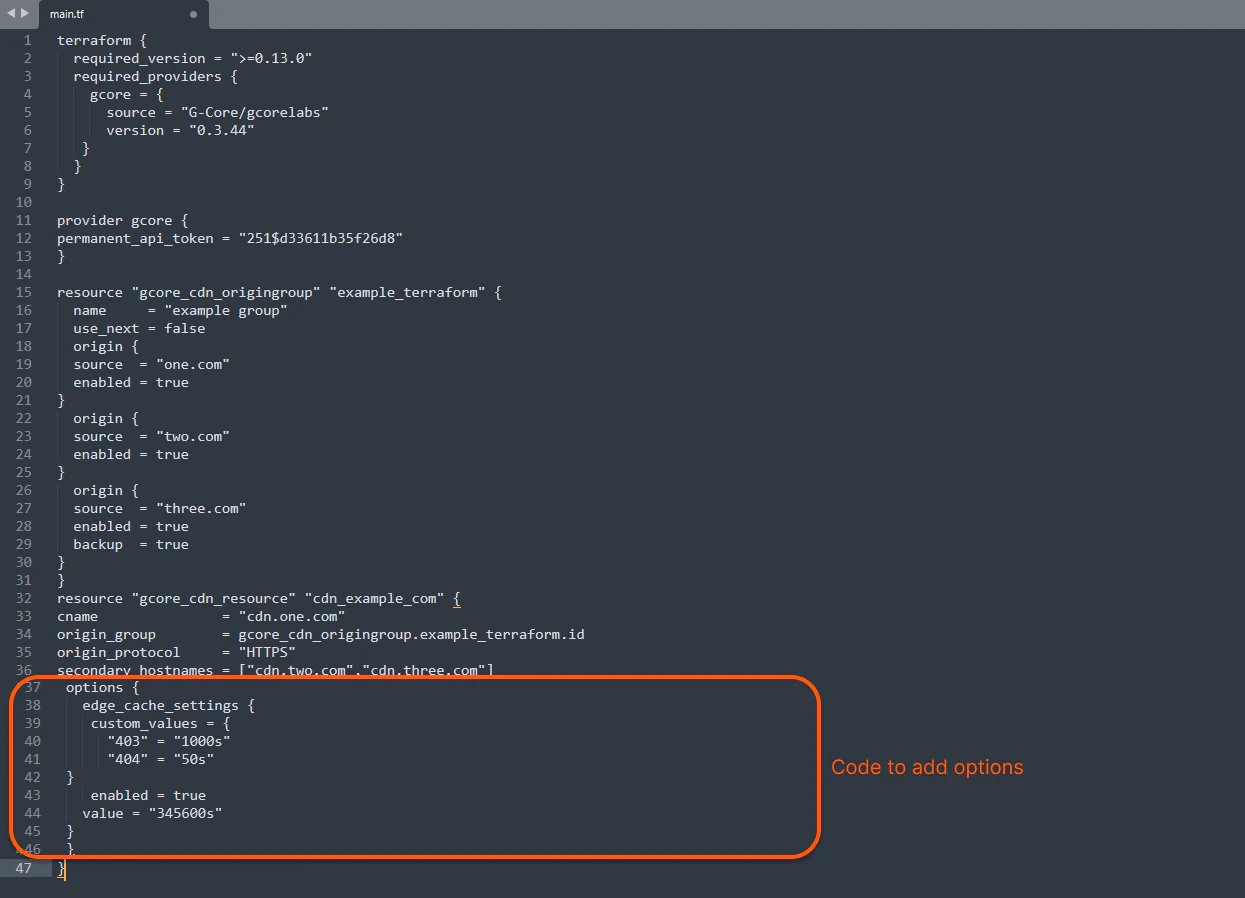 configuration file