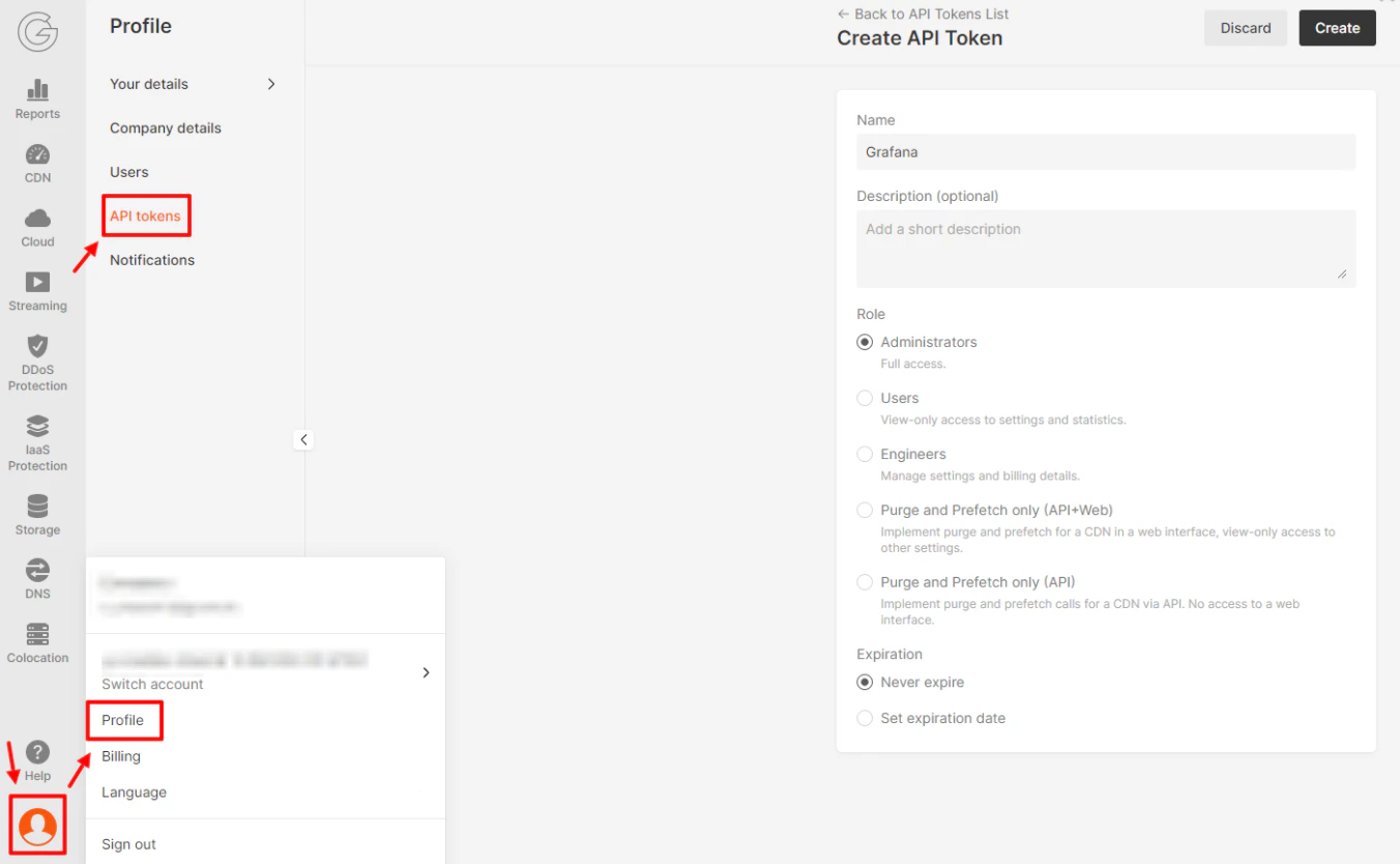 Add a permanent API token