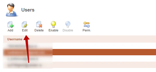 Users section