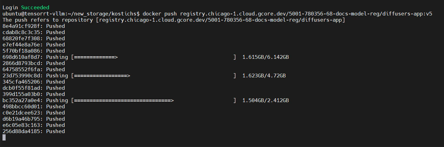 Tag and push the image with diffusers library to a registry