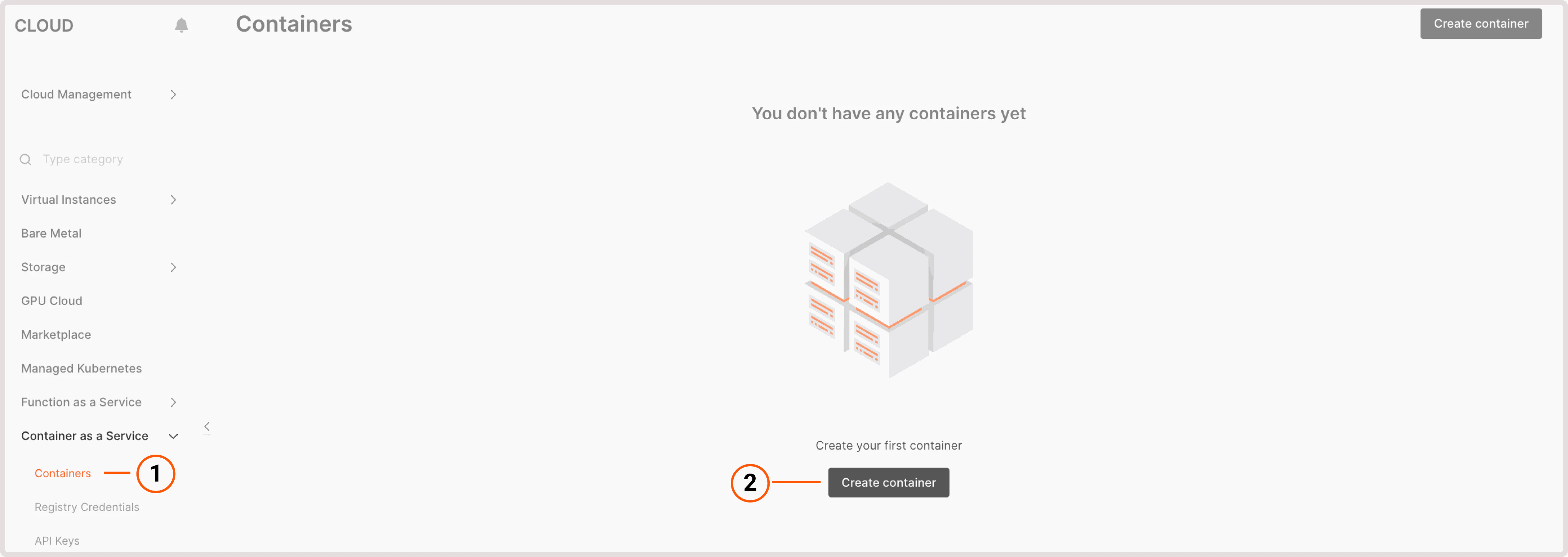 CaaS page in the Customer Portal