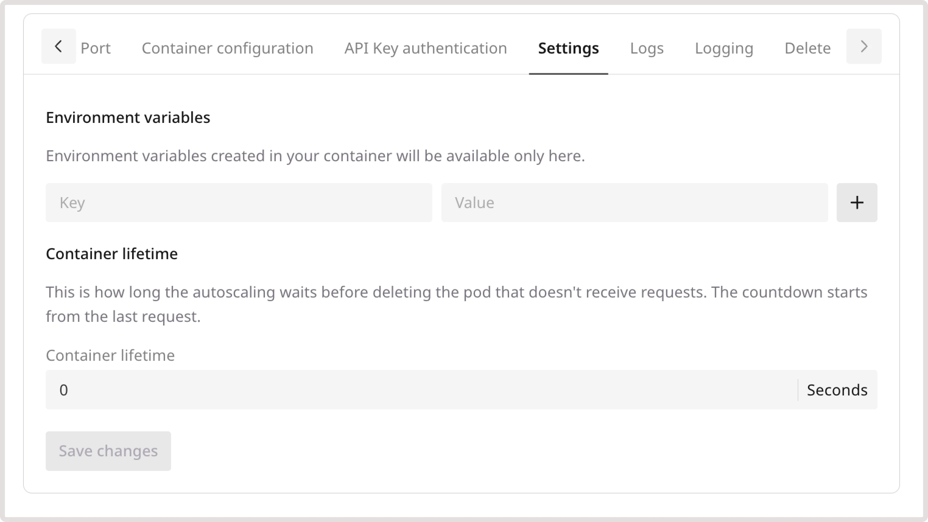 Settings tab