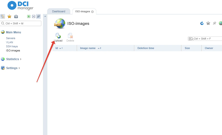 ISO-images tab