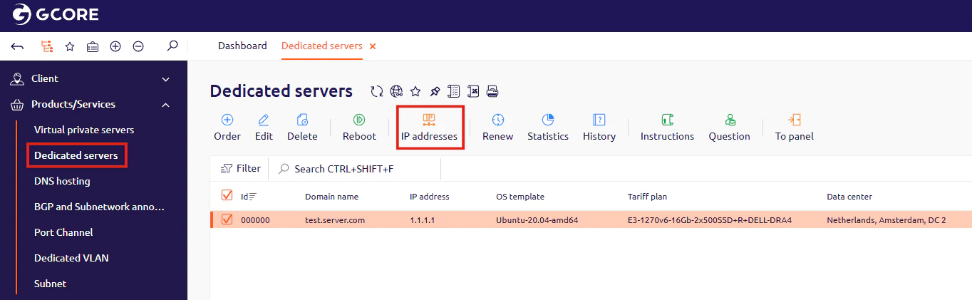 IP addresses