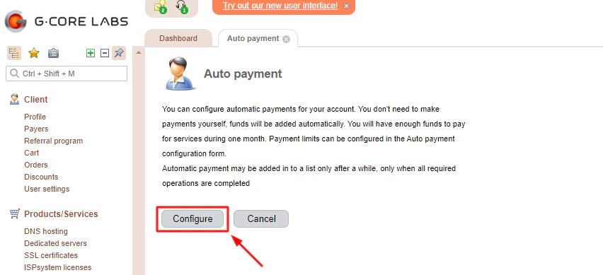 Configure