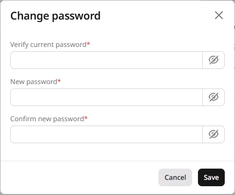 Change password dialog