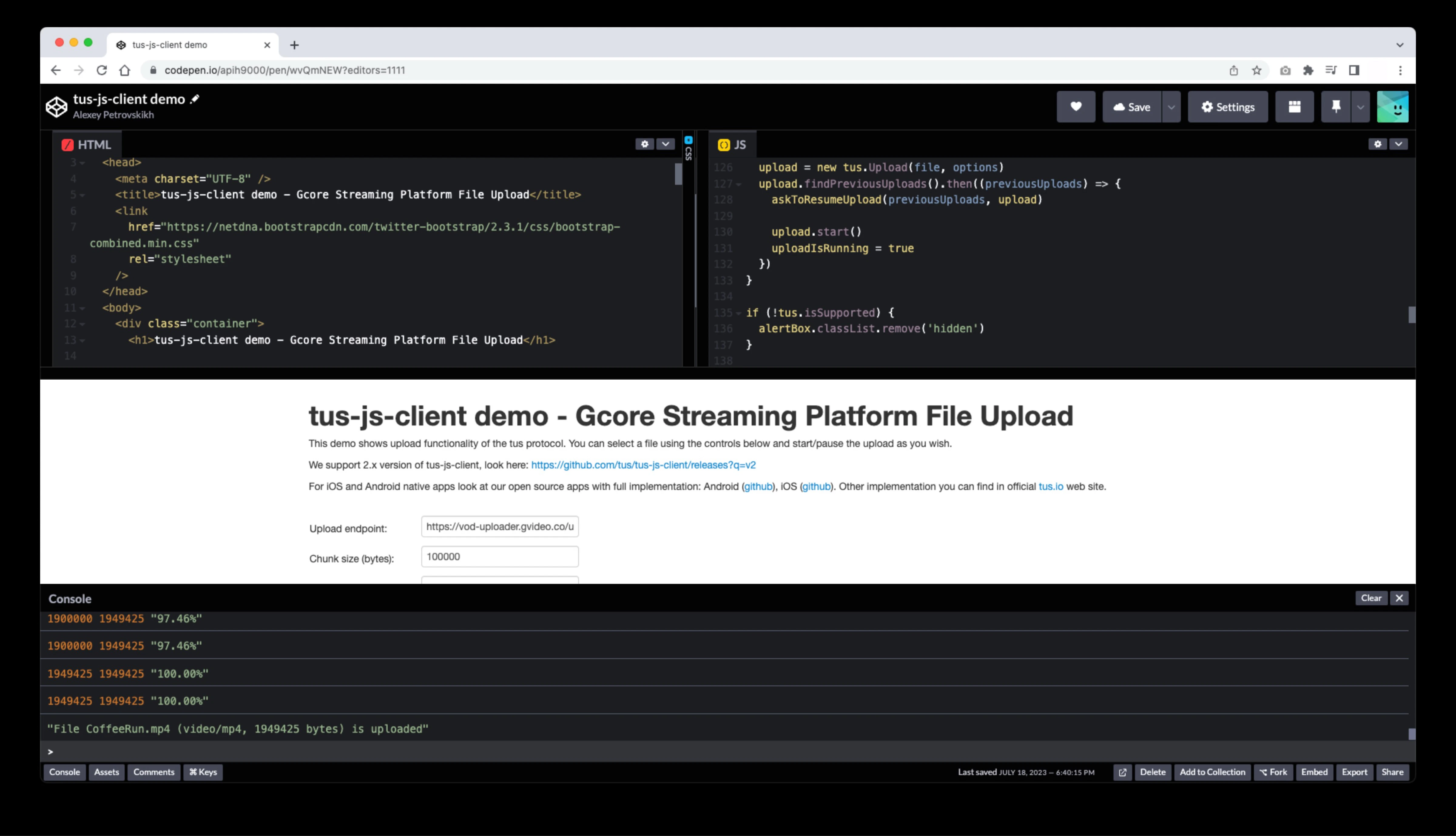 CodePen template