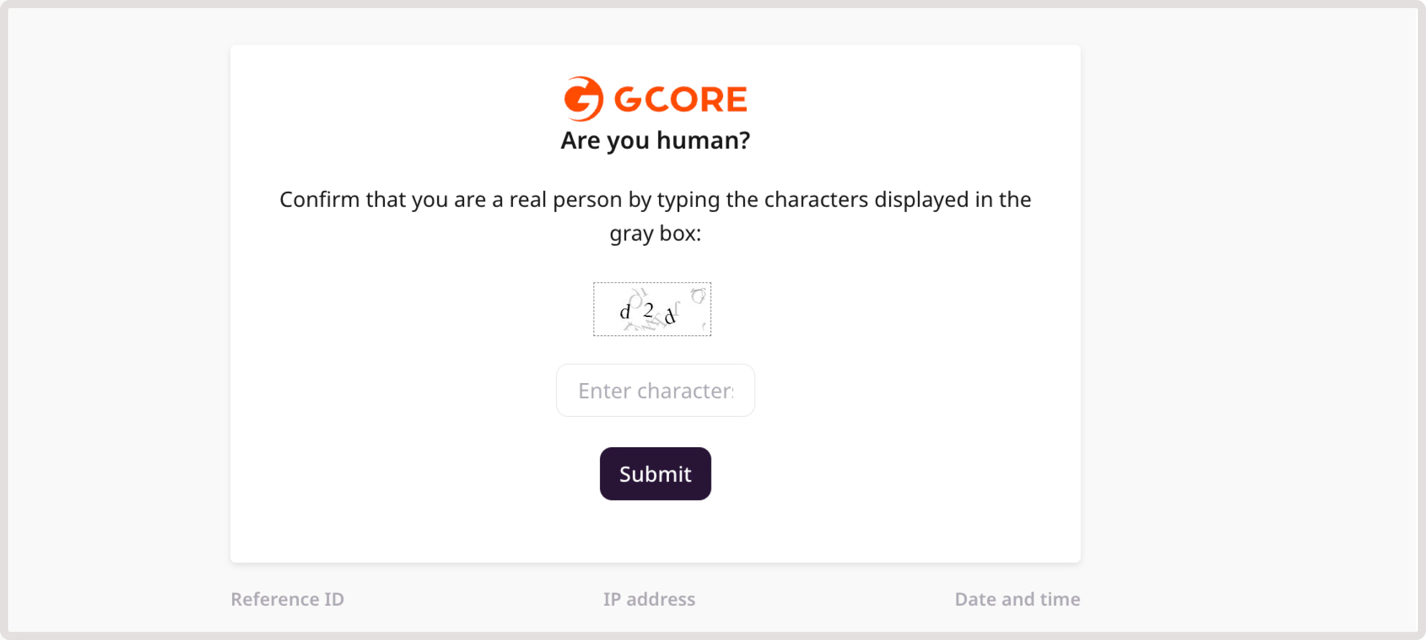 Captcha response page