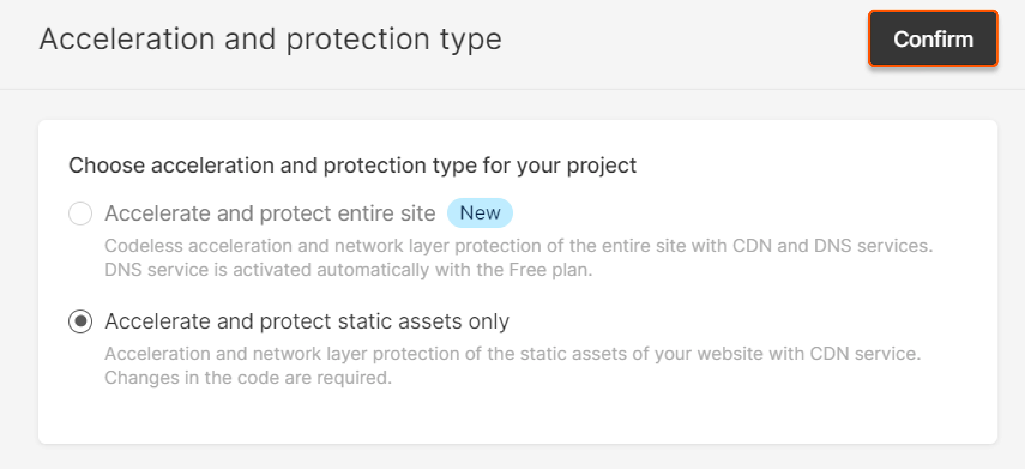 Acceleration and protection type