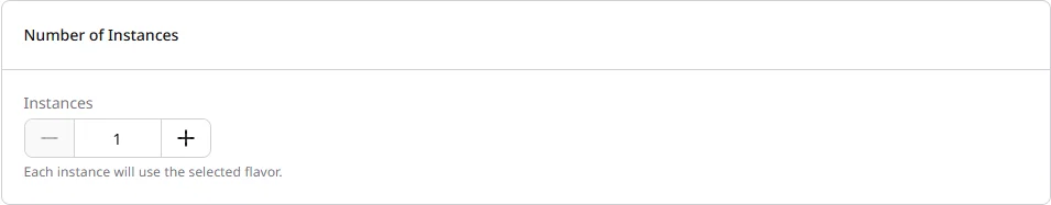 Number of Instances section with instance counter