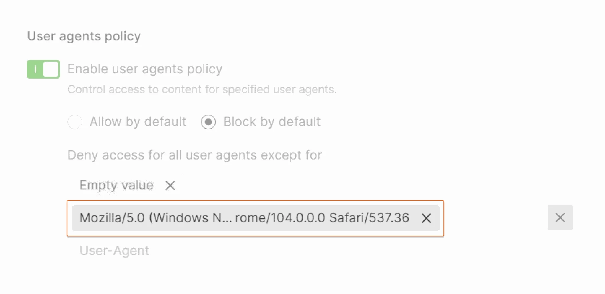 User agent string
