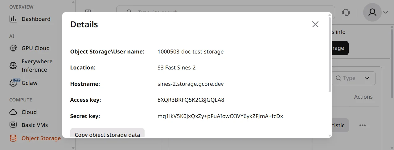 Create a storage