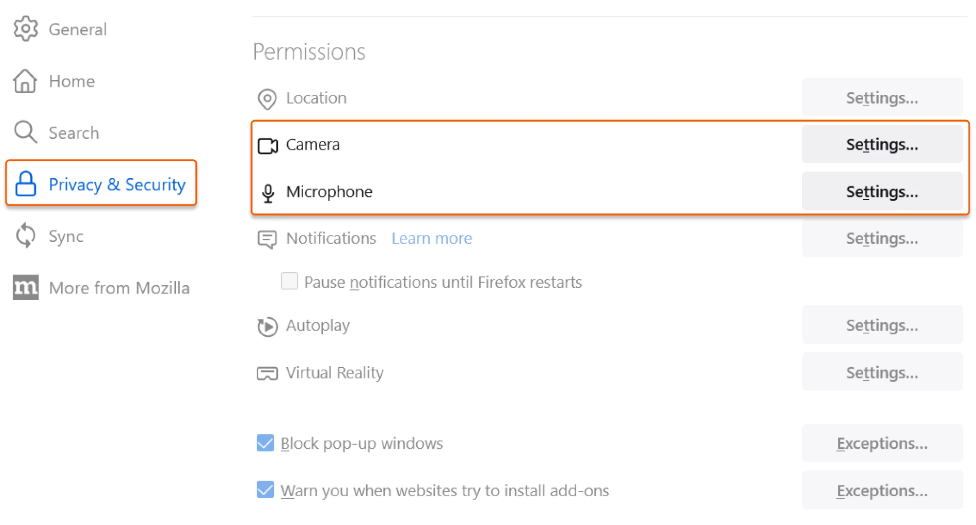 browser Settings