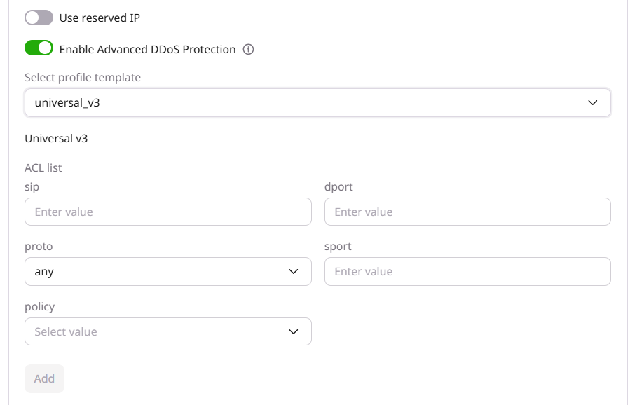 Network interfaces configuration