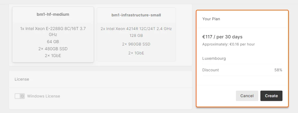 Plan price