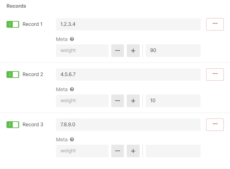 Configure records for weighted shuffle usage