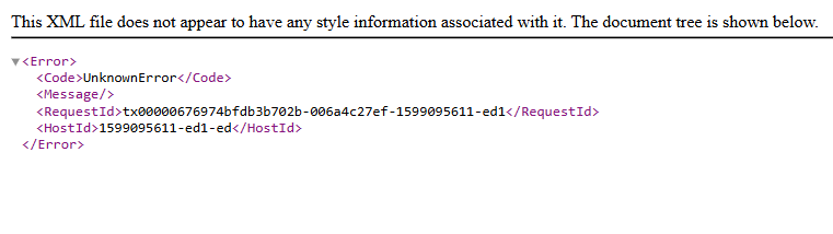 Access denied error for expired presigned URL