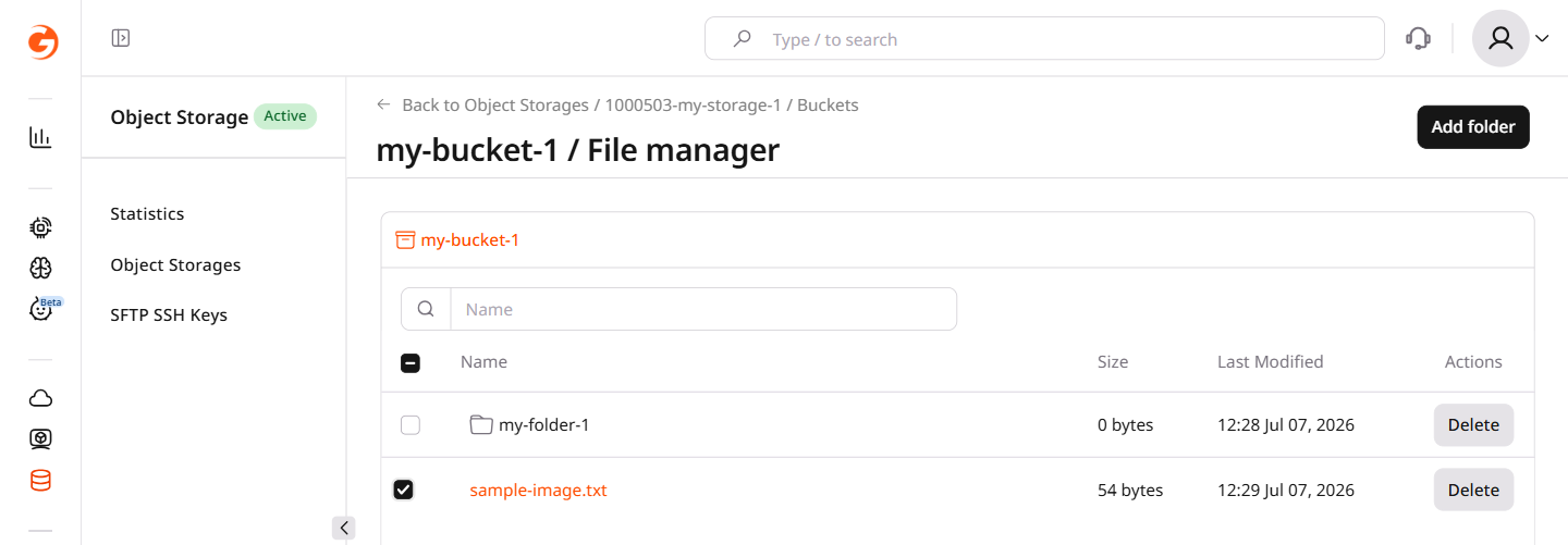Copy S3 URL and Copy URL buttons visible for a selected file