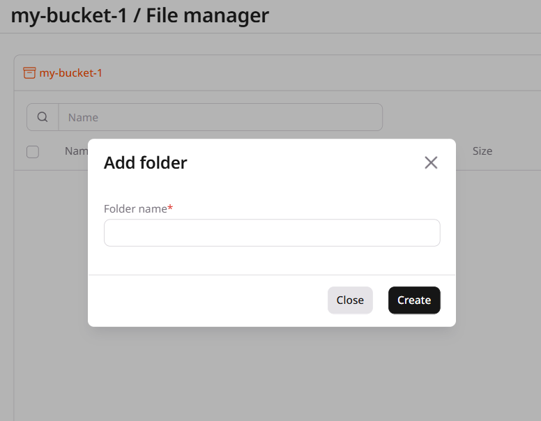 Add folder dialog