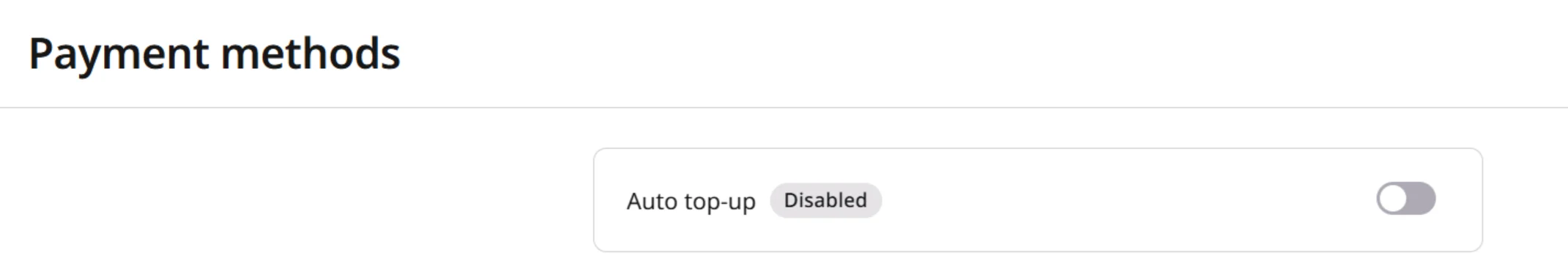 Set up auto top-up