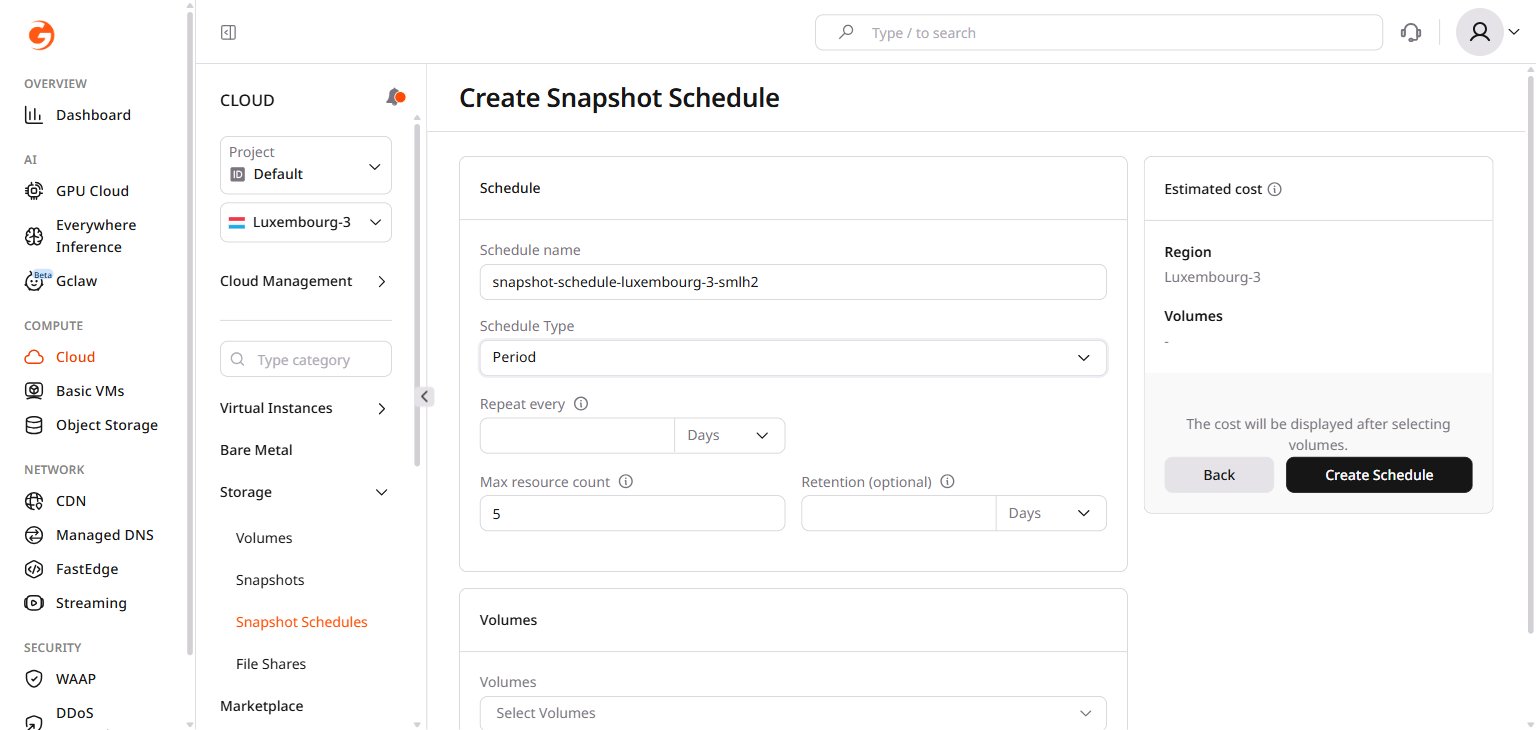 Period schedule fields with repeat every interval and unit selector
