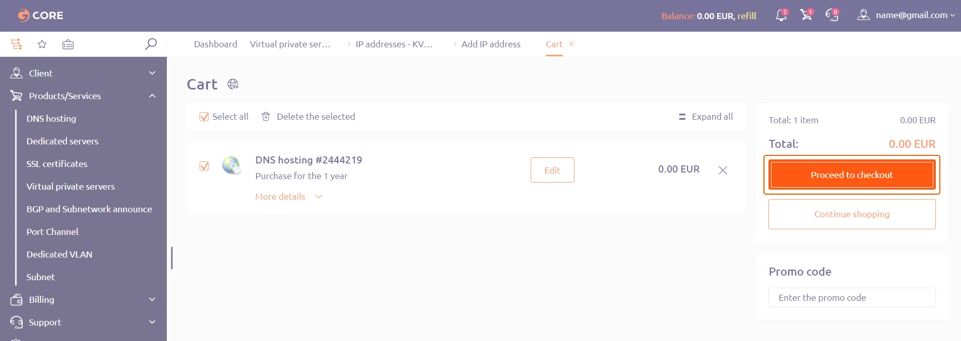 Proceed to checkout