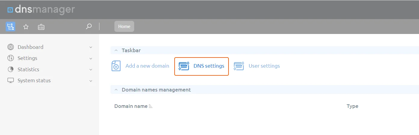 DNS settings