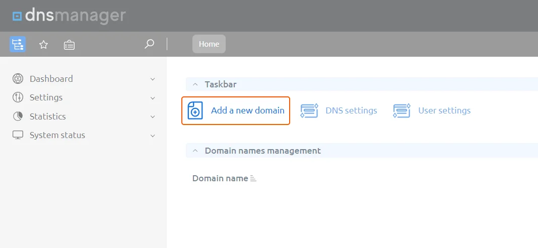 Add a new domain