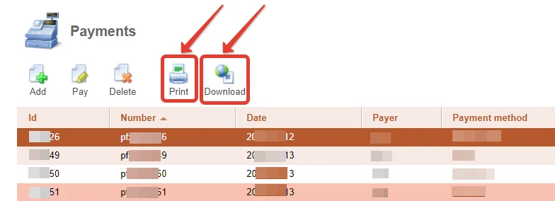 Check the payment history