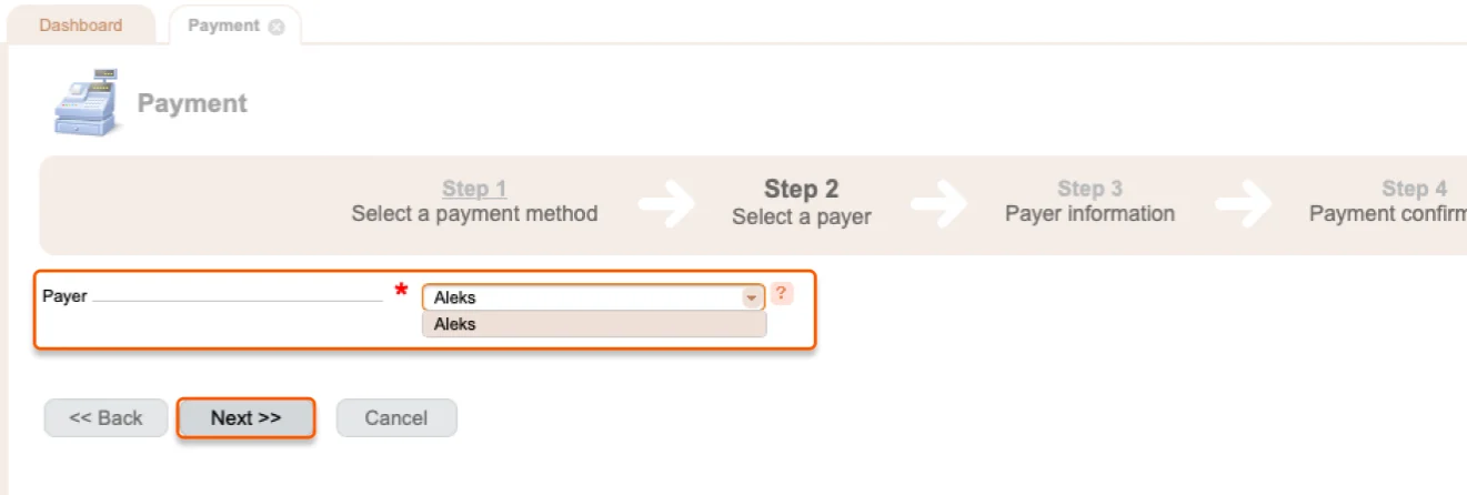 select a payer