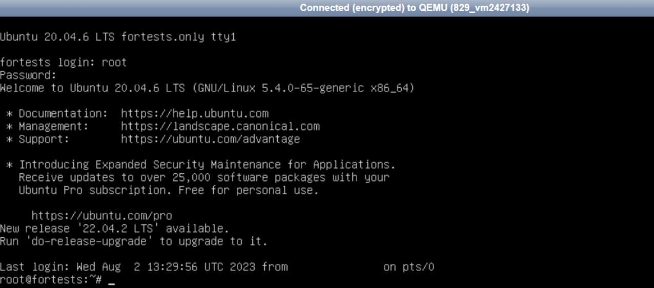 VMmanager VNC console showing a Linux login prompt with username and password fields