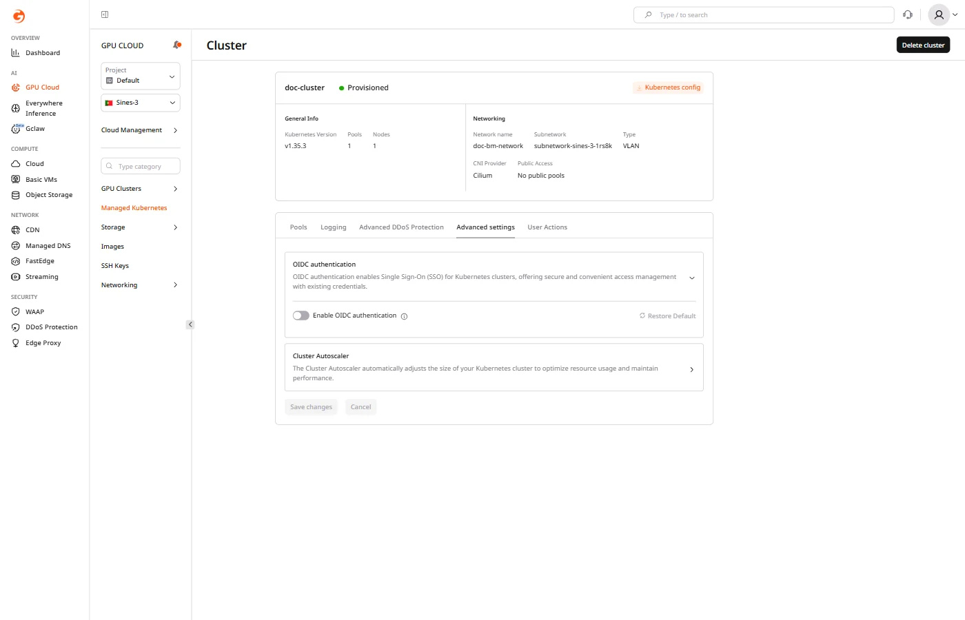 OIDC authentication settings showing issuer URL, client ID, and claim configuration