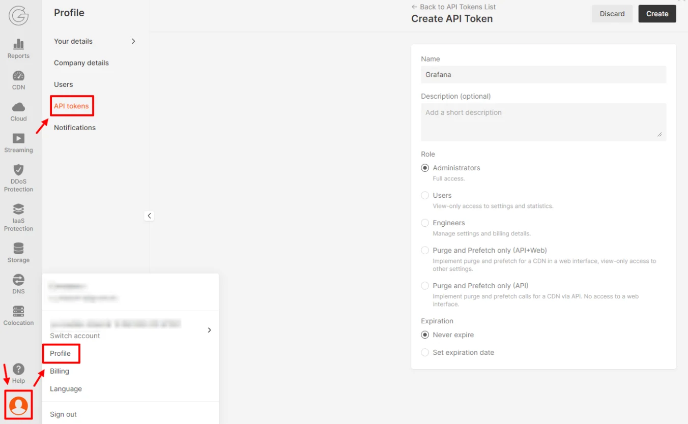Add a permanent API token