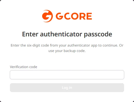 Enter authenticator passcode screen