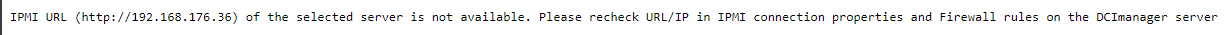 IPMI URL is not available error message