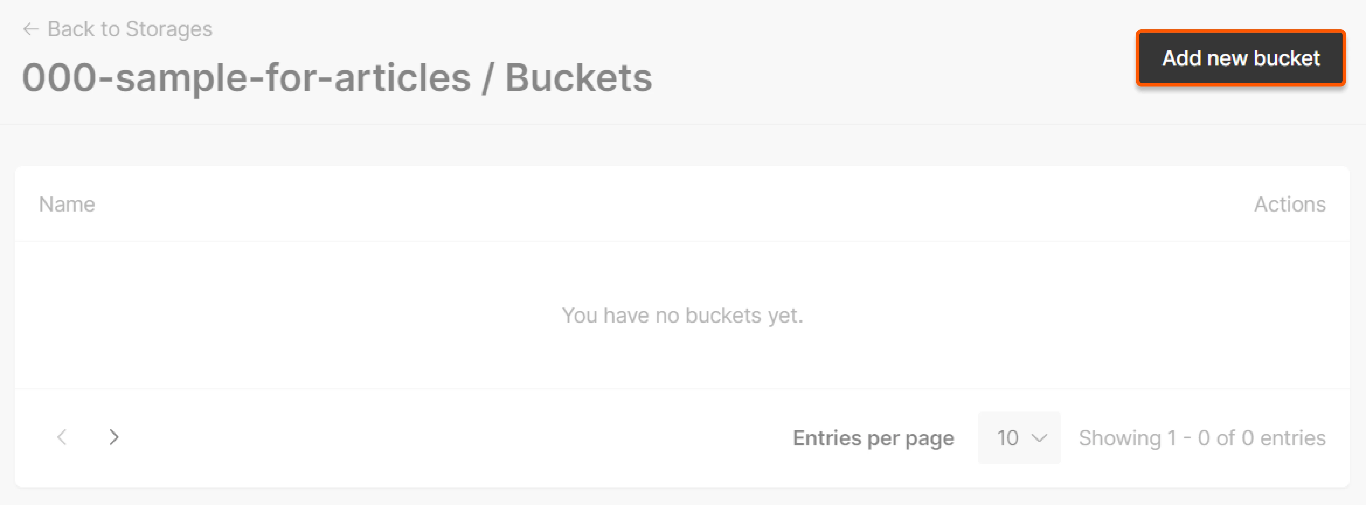 Add new bucket