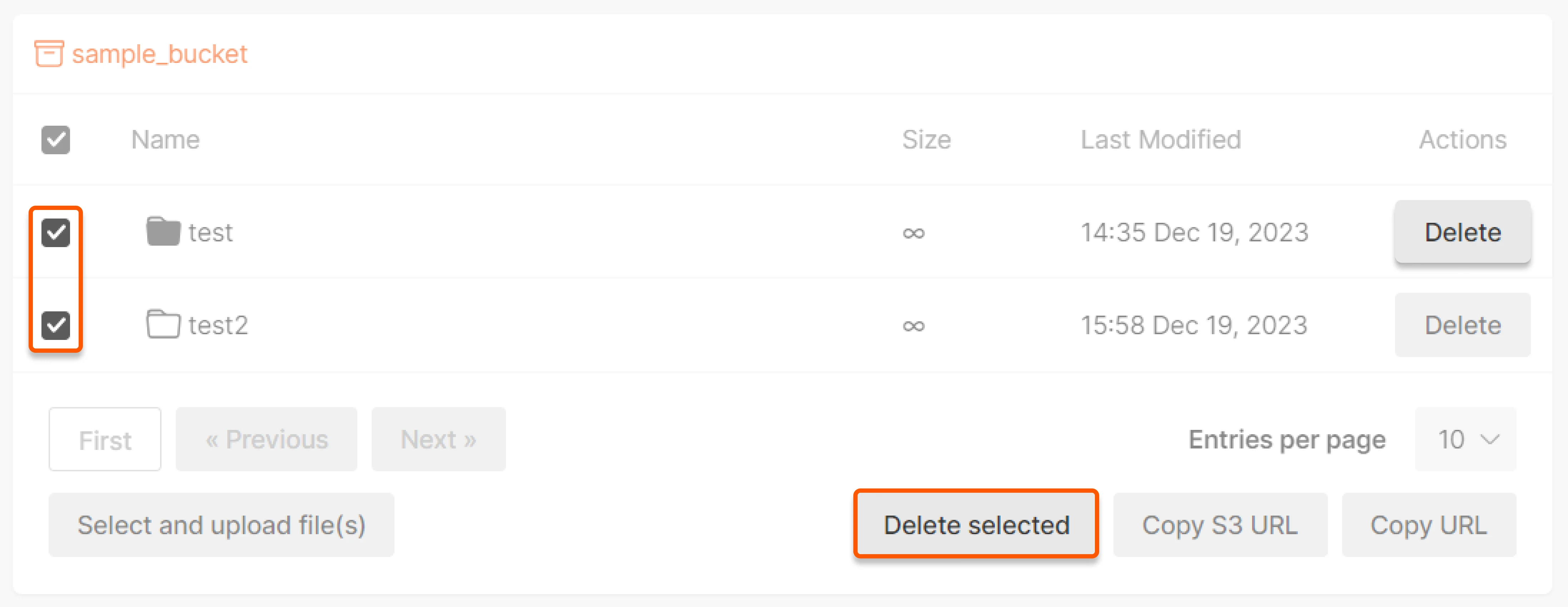 Deletion of files