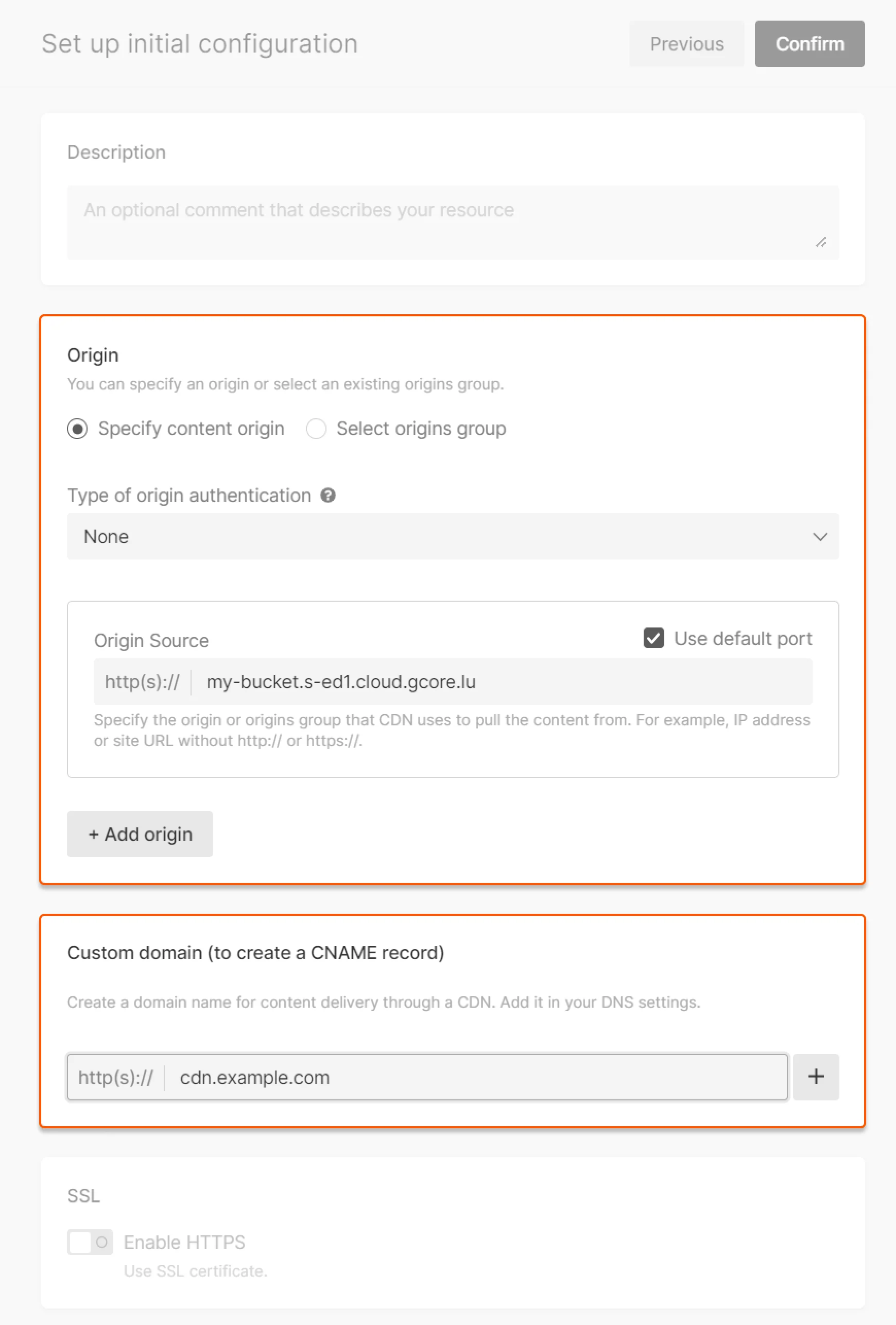 Set up initial configuration