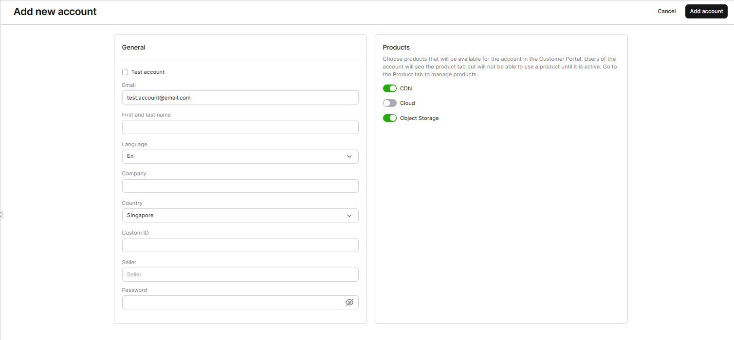 Global product visibility settings