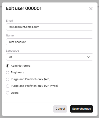Users tab
