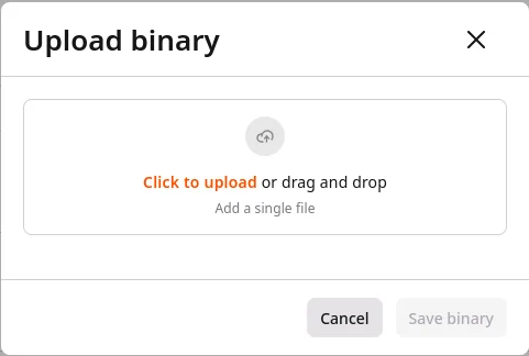 Add raw binary dialog