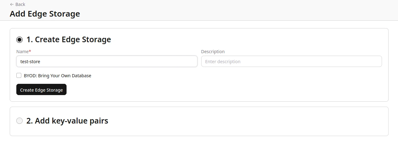 FastEdge Edge Storage
Creation