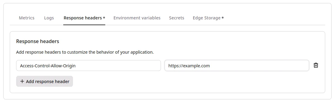 FastEdge applications response
headers