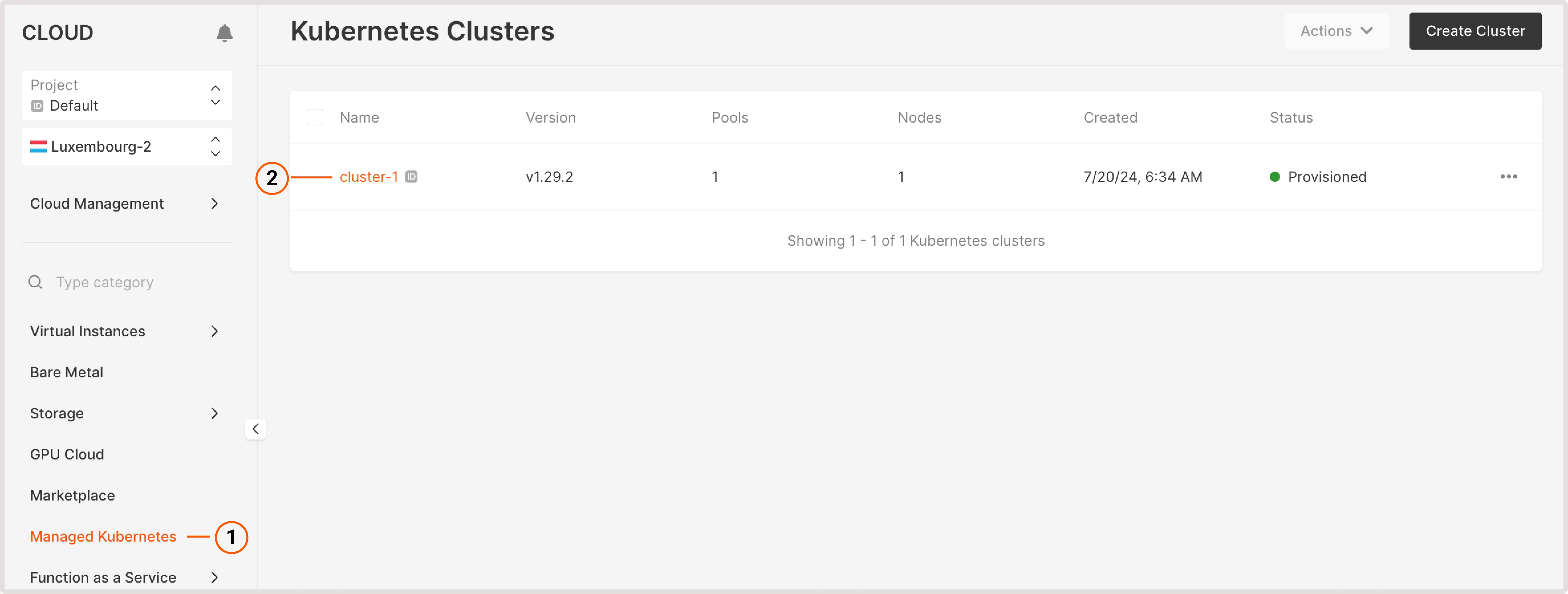 Managed Kubernetes page