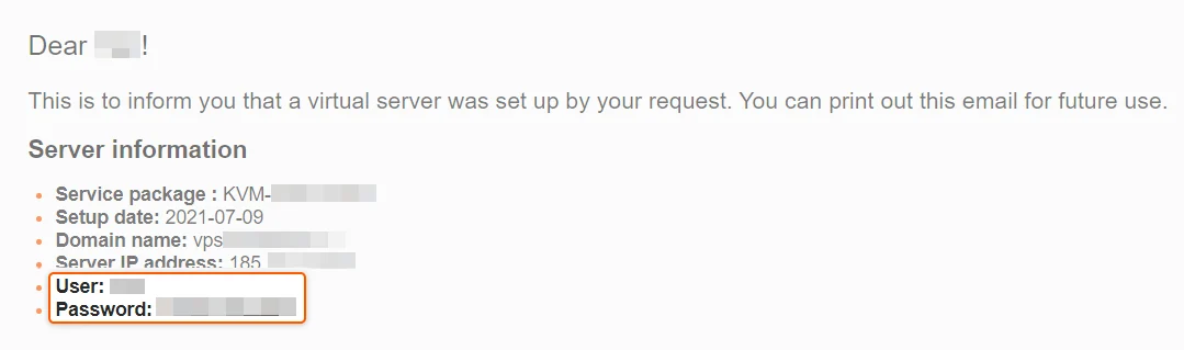 Server information