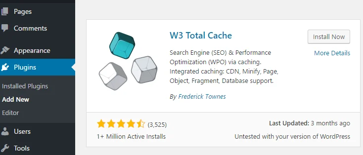 Install the W3 Total Cache plugi